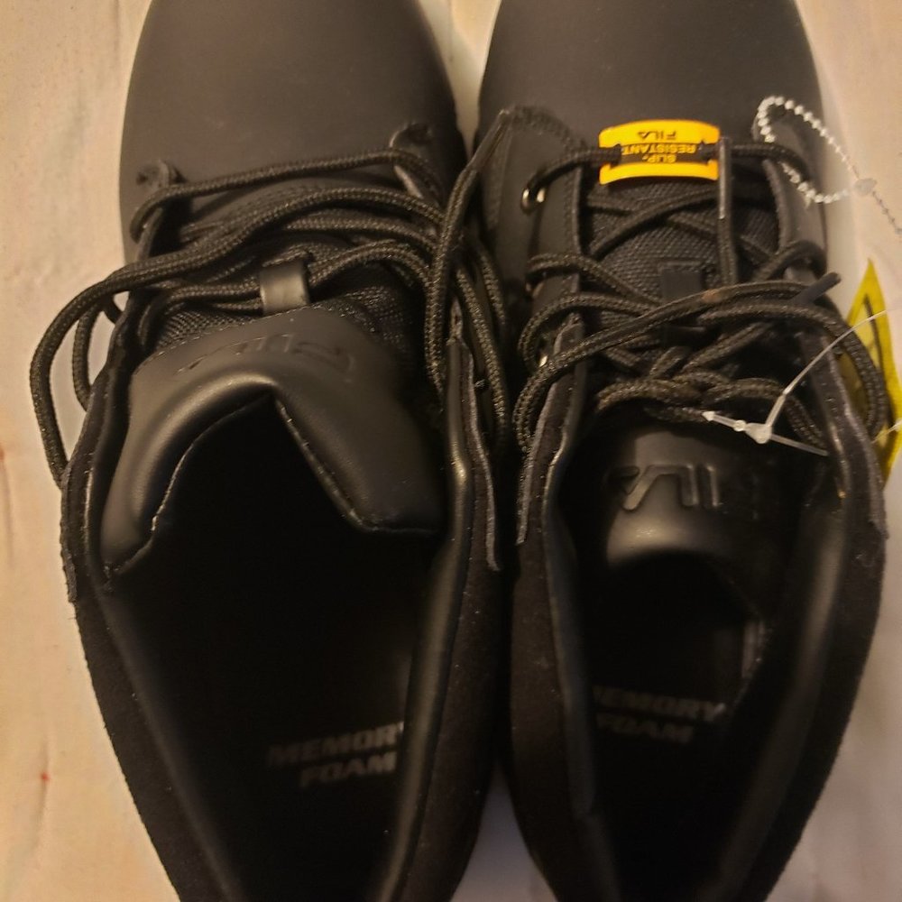 Men's Black Fila Slip Resistance Boots